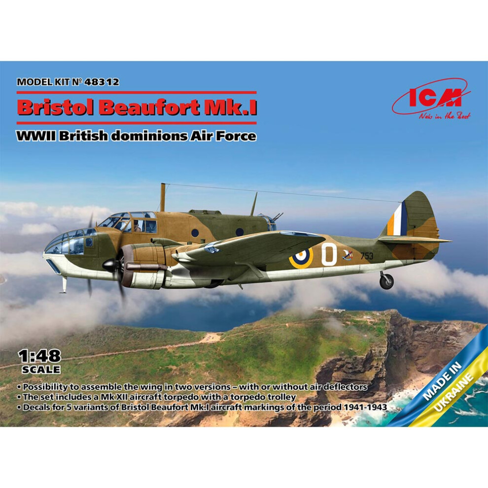 Icm Icm48312 - 1:48 - Bristol Beaufort Mk.ia British Dominions Af