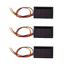 3X 0-99.9V 3 Wire LED Digital Display Panel Volt Meter Voltage Voltmeter Car Motor - GREEN