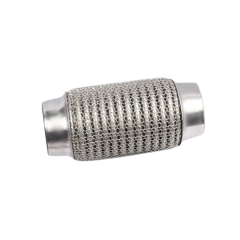 Adjustable Muffler Silencer 2.0/2.5/3.0/3.5Inch Stainless Steel Exhaust Hose Tube Coupler With Interlock/Length 100Mm 150Mm 200Mm L150 Id89 Mm 9426802549973