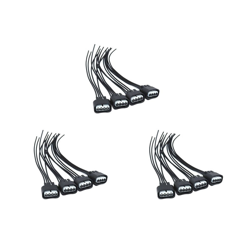 12Pcs Ignition Coil Pigtail Connector Repair Harness Kit Set For Black 6032905381490