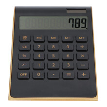 Calculatrice avec gros bouton sensible, alimentée à l'énergie solaire et par double alimentation pour une utilisation ininterrompue, son design