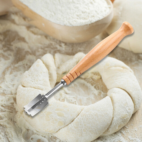 Professional Loaf Bread Baking Tool, Dough Trimming Tools With Authentic Leather Case, Stainless Steel Dough Scoring Tool For Artisanal Bread Making, 1
