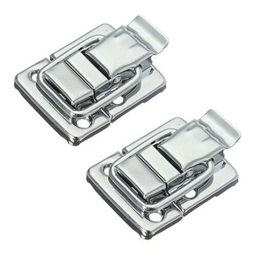 4X Metal snap finish Suitcase suitcase lock 30x43mm Silver