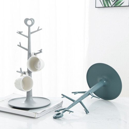 Δέντρο για κούπες, Θήκη για γάντζο τσαγιού, Πλαστική βάση αποθήκευσης κούπες καφέ 2
