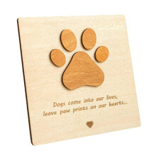 Pet Dog Puppy Memorial Wood Card Pet Card For Desktop And Indoor Display Loss Sympathy Gift Wooden Memorial