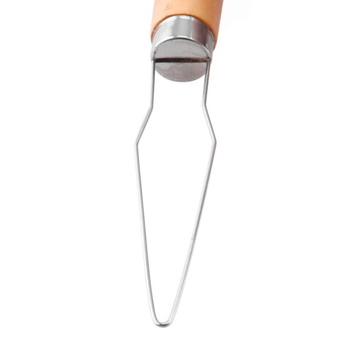 Wood Grip Buttoning Assist Tool Stainless Steel Button Hook 2