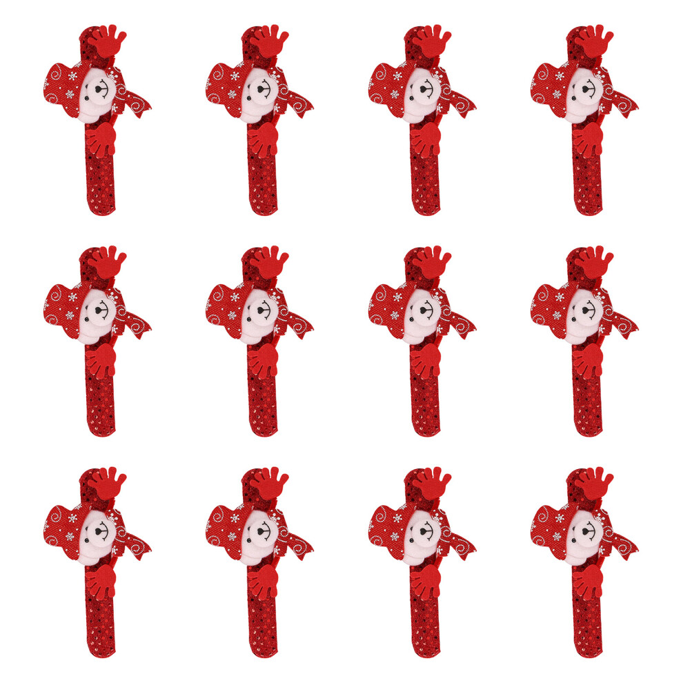 12Pcs Holiday Party Wristbands Christmas Slap Bracelets-A 7696001485446