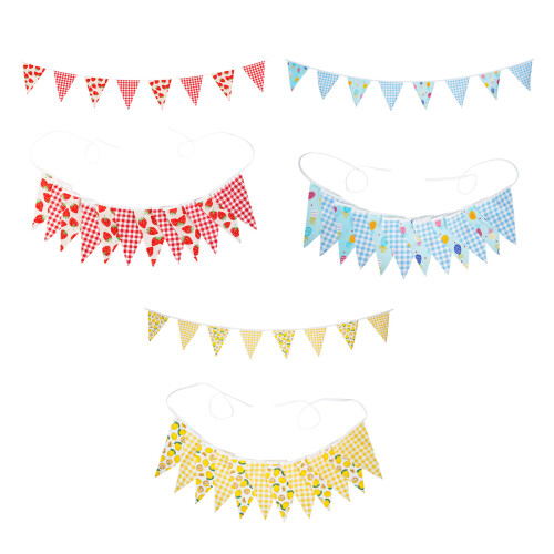 Décorations suspendues de fanions de mariage de 12 unités-Jaune 1