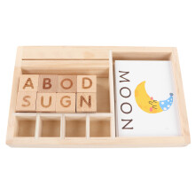 Wooden Alphabet Blocks & 30 Cards Sorting Toy – 8 Blocks, 22.7x14cm