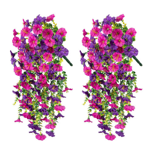 Realistic Artificial Eucalyptuses And Morning-Rose red purple