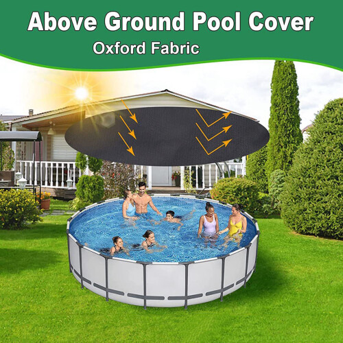 18FT Pool Cover for Swimming Pool Pool Cover Foldable- Black 1