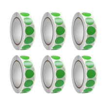 6 Rolls Round Sticker Circular Sticker Colour Coding-Green