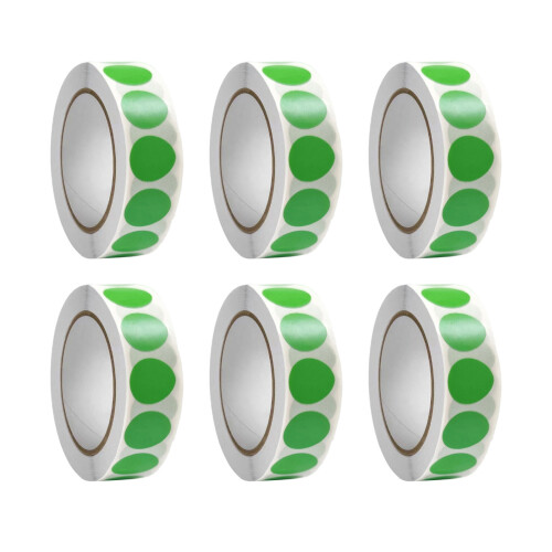 6 rollen ronde sticker kleurcodering label Red Dot-Groente