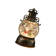 Glowing Santa Resin Craft Decoration Musical Snowfalls-A