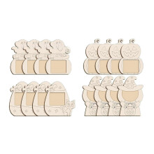 4PCS Unfinished Wood Frames Unpainted Picture Frame For Kid