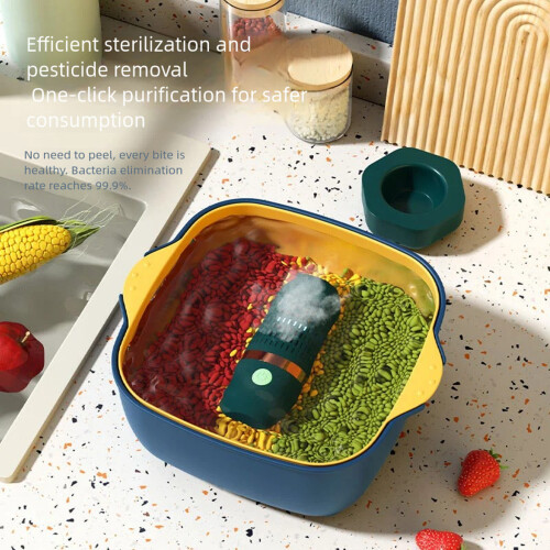 Wireless Fruit Vegetable Washing Machine Protable Fruit-blue 2