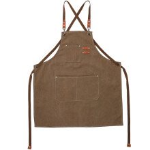Gardening Work Apron Thickened Waterproof Apron with-brown
