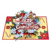 Florals Snowflake 3D Popup Greeting Card For Holiday Celebration