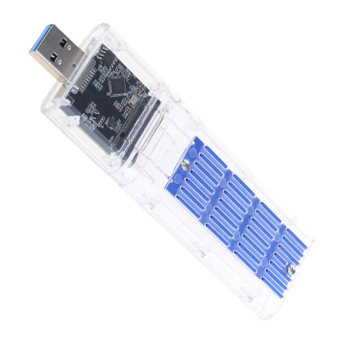 USB 3.0 Gen1 M.2  Solid Disk Drive-Blue with back shell