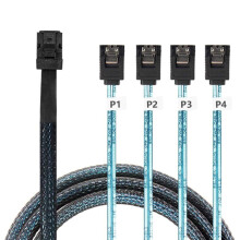 SFF-8643 naar 4 poort 7-pins breakouts-kabel SFF8643 naar-0,5m