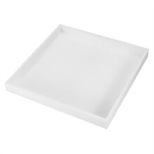 Elegantes Serviertablett für den Couchtisch, dekoratives Tablett aus Polypropylen-Kunststoff mit integrierten Griffen, weiß, perfekt für