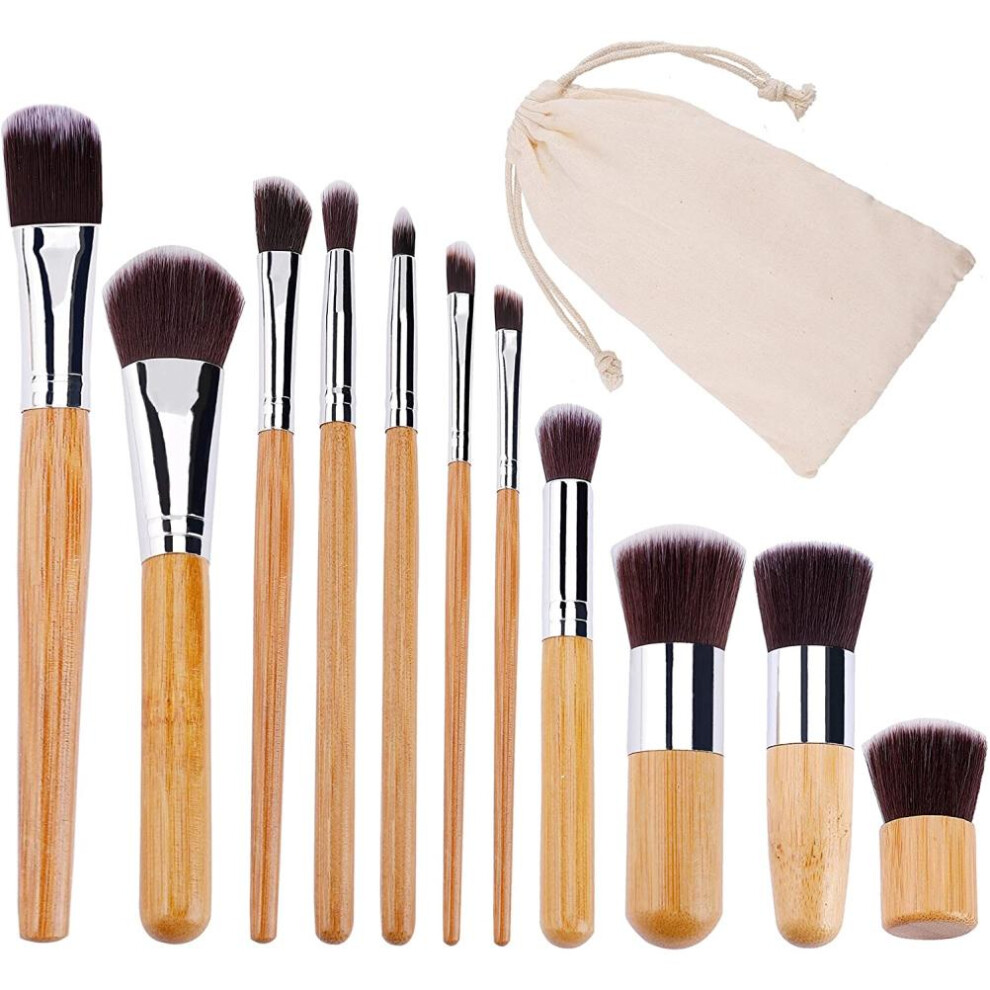 Vegan Friendly Makeup Brush Set, Soft Premium Synthetic Fiber For Professional Foundation Application, Eco Friendly Bamboo, Non-Irritating Skin