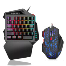 Einhändige Gaming-Tastatur, Tastenfeld, Maus, Unterstützung für die Handballenauflage mit RGB-Hintergrundbeleuchtung