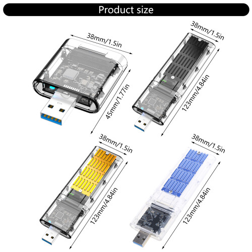 USB 3.0 Gen1 M.2  Solid Disk Drive-Blue with back shell 2
