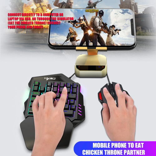 Clavier de jeu à une main, souris, repose-poignet rétroéclairé RVB 1