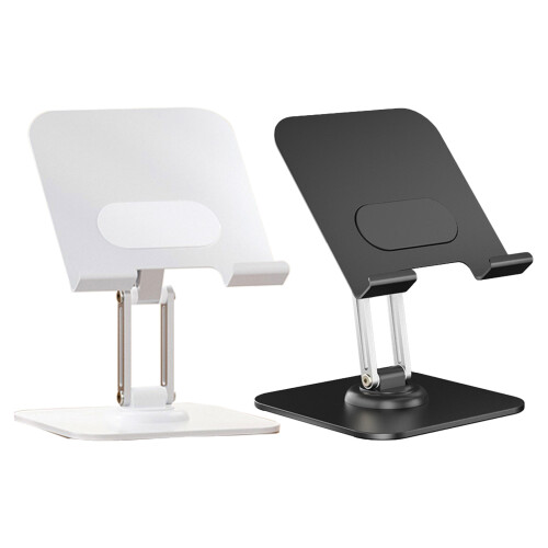 Phone Stand With 360 Degree Rotation, Adjustable Height-White 1