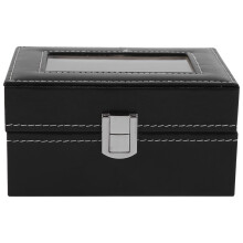 Watch Display Box Organizer, Protective Durable PU Leather Case with Clear Glass Lid for Timeless Collections, 1Pc
