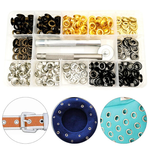 200Pcs 4 Color Grommets Eyelets with Install Tool, 6mm Eyelet 1