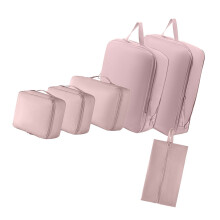 6Pcs Essential Packing Cubes Set Sturdy Luggage-Pink