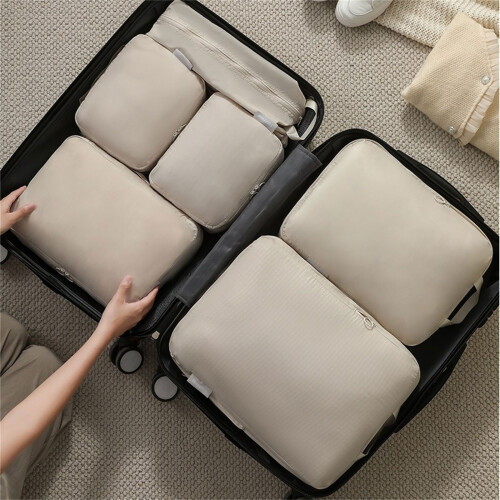 6Pcs Essential Packing Cubes Set Sturdy Luggage-Pink 1