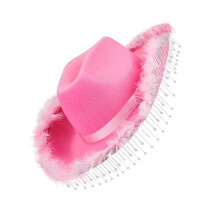 Chapeau de cow-girl occidental avec strass, chapeau de-Rose