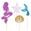 Sea Creature Cake Decoration Inserts 4/6 Art Styles-6 models 4
