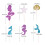 Sea Creature Cake Decoration Inserts 4/6 Art Styles-6 models 2
