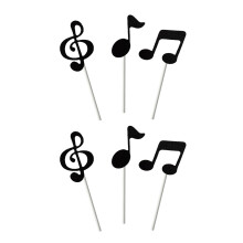 Enkele eenheid Muzieknoot Taartinzet Decoraties-Zwart