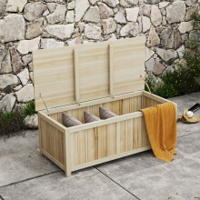 Outsunny 172 Litre Outdoor Storage Box, Wooden terrace Box, Natural