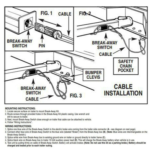 Trailer Breakaway Switch Silver Contact, Corrosion Proof, Strong & Safe 2