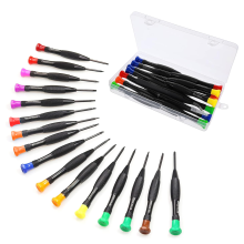 Jeu de tournevis magnétiques professionnels, 18 outils de qualité supérieure pour l'électronique, surface antidérapante, acier allié au