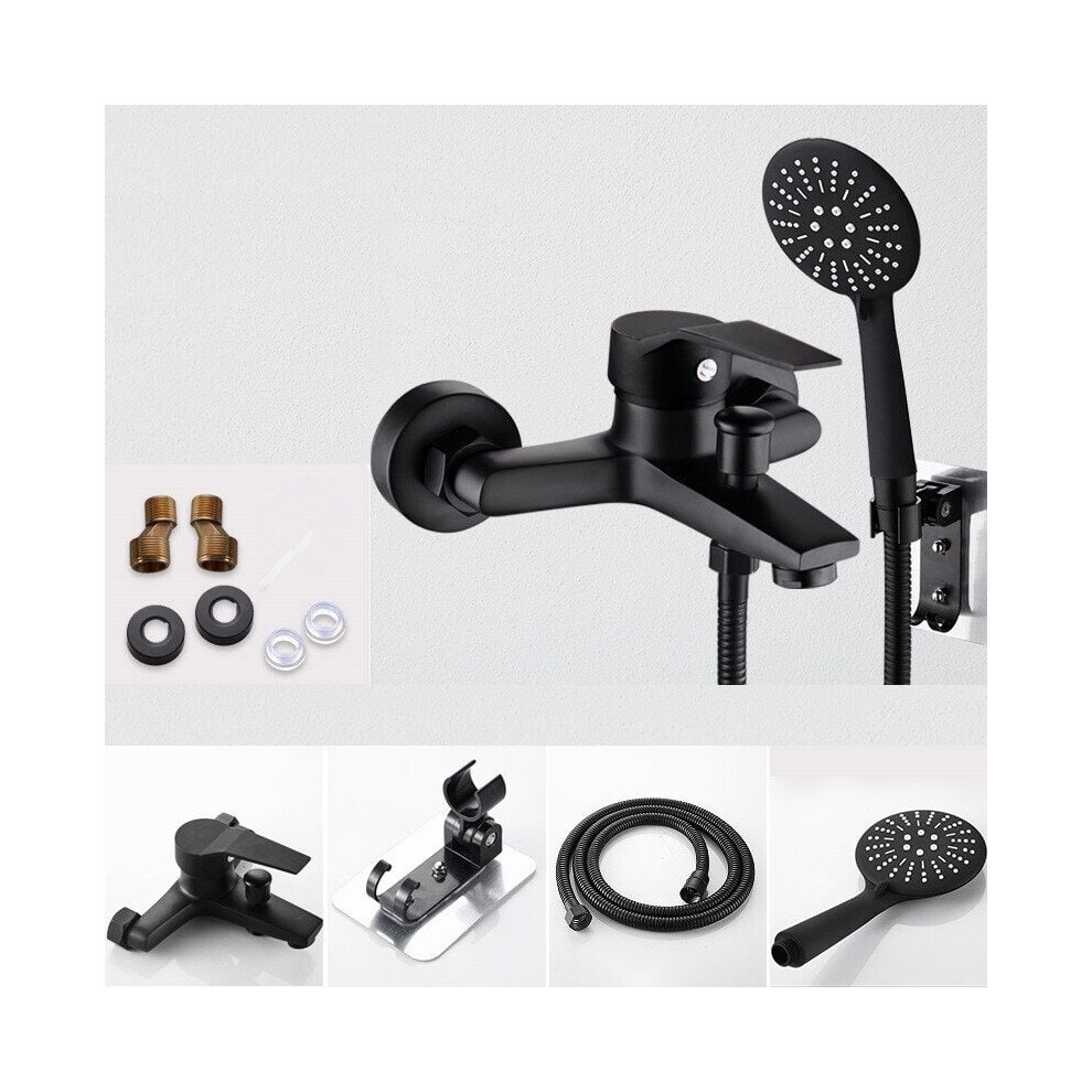 Stylish Wall-Mounted Bathtub Faucet, Curved Handheld Sprayer Offers Versatile Water Control For Every Need 9358999450049