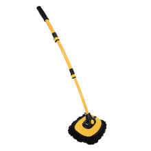 Aluminiowy mop do mycia samochodów, ergonomiczny kształt, miękkie włosie, do samochodów osobowych, ciężarówek, SUV-ów i kamperów (żółty)