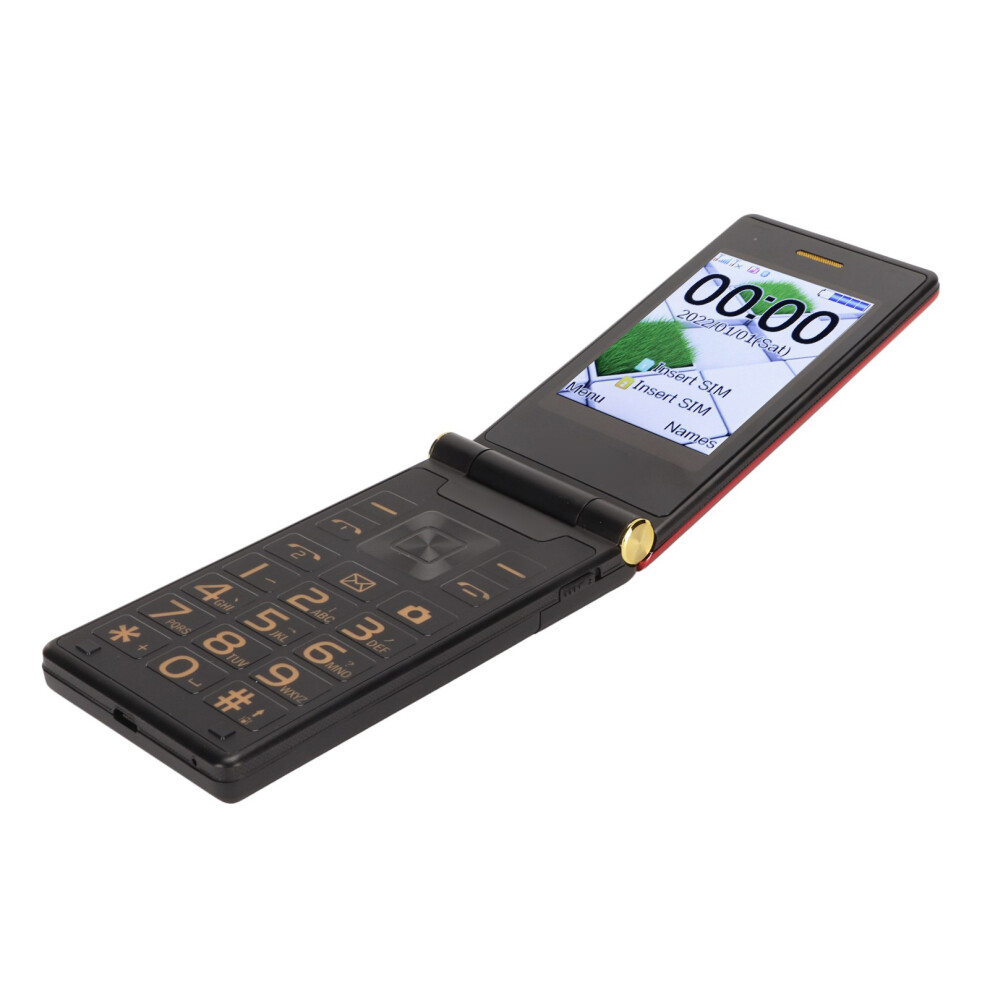 5900Mah M2 C Flip Phone For Seniors 2.8" Display Dual Screen - Red 9341372232011