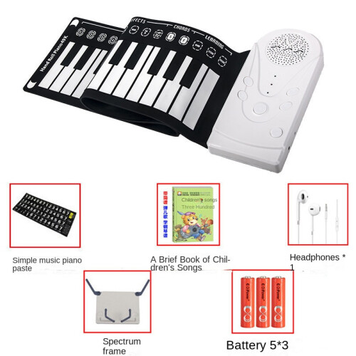 (Starlight Silver) 49 key piano hand roll with trumpet 2