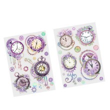 2 Stück Lila Blumen Design DIY-Aufkleber-Set für Tagebücher, Planer und Alben