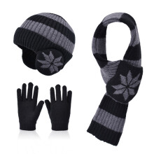 Ensemble écharpe, chapeau et gants pour filles, pour Sports-Noir