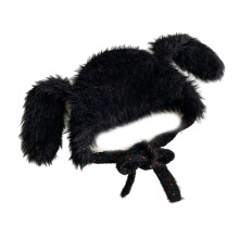 Joli chapeau de lapins en peluche, chapeau de carnaval de-Noir