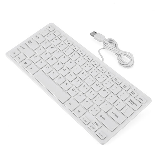 Mini teclado ultrafino com ampla compatibilidade, 78 teclas e design ergonômico, plug and play e interface USB padrão, cabo robusto e de alta 2