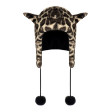 Chapeau à oreillettes léopard en peluche douce, chapeau à-Kaki S